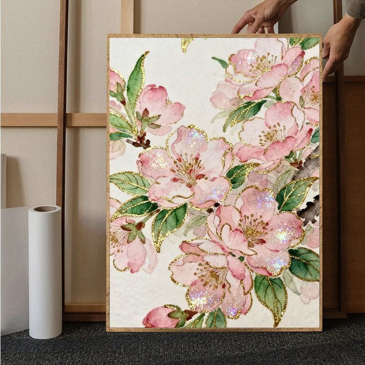 Floral Glitter Art Canvas Print Kalsten