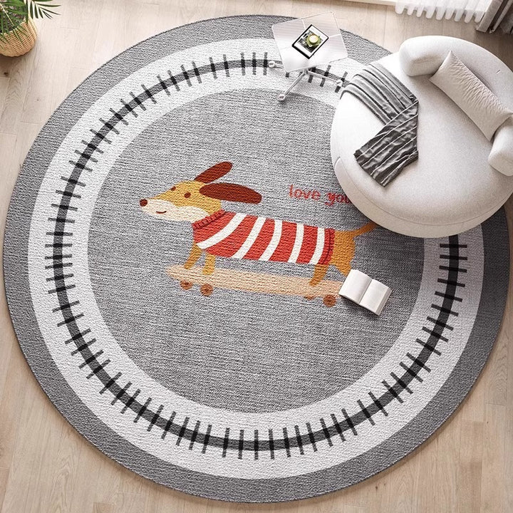 Decorative Dog-Themed Area Rug for Home Decor
