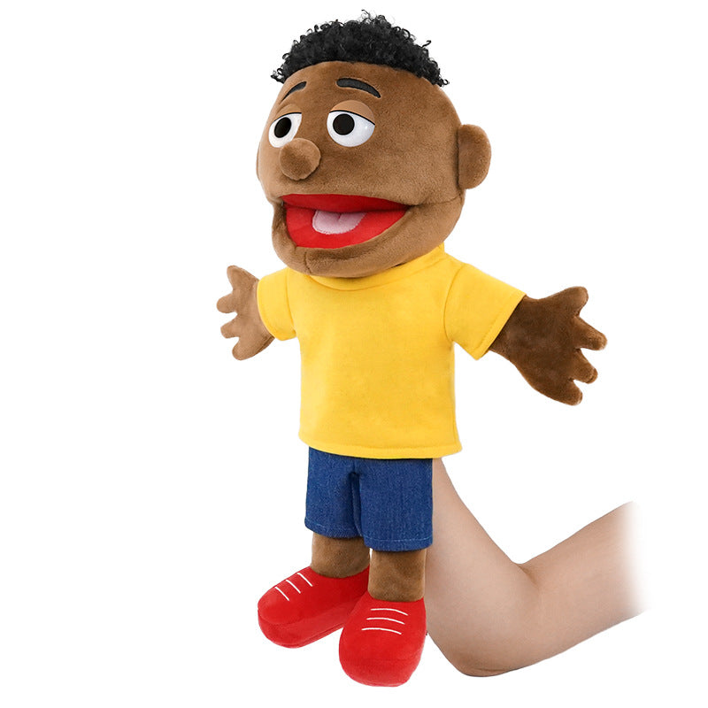 Hand Puppet Plush Boy Character with Movable Mouth and Soft Fabric Body Kalsten