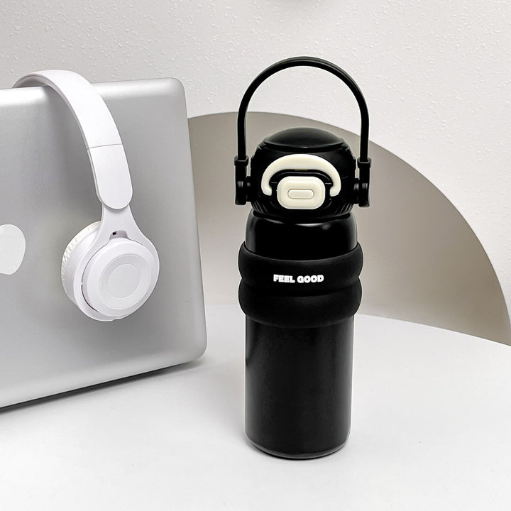 Women's Insulated Drinking Bottle with Practical Flip Lid and Non-Slip Silicone Ring Kalsten