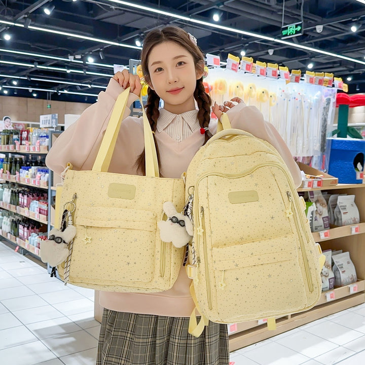 Stylish Multi-Compartment Backpack with Decorative Accents Kalsten