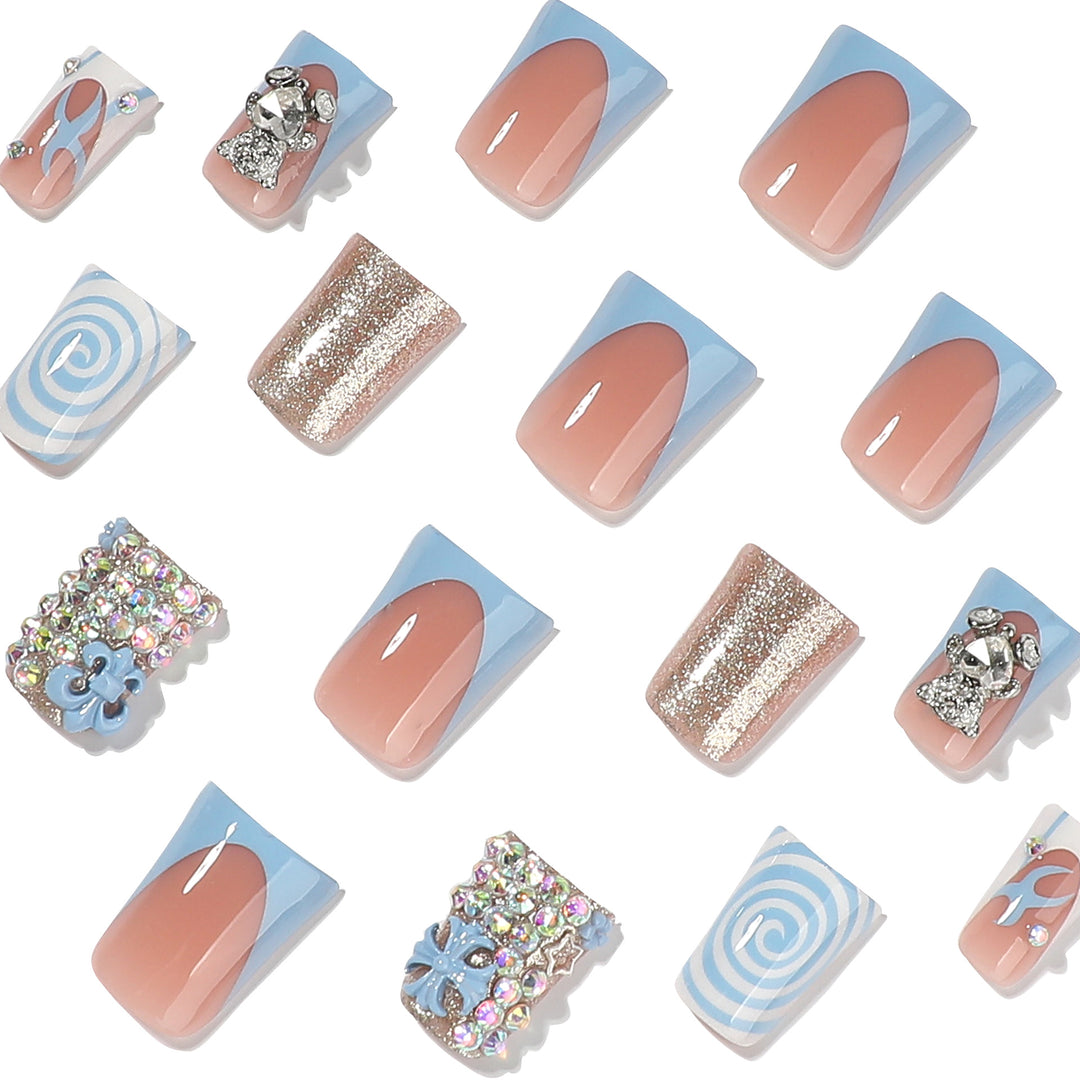 Artful nail art with cute animal motifs and glitter accents Kalsten