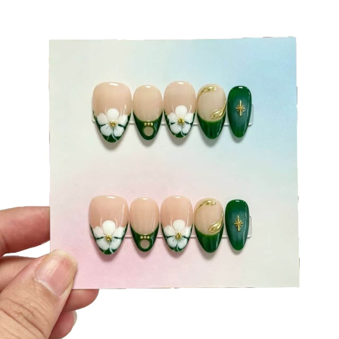 Artistic Floral Print Press-On Nails