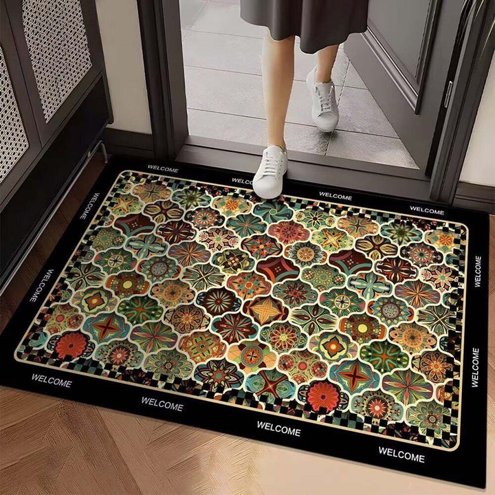 Vibrant Geometric Design Entrance Mat