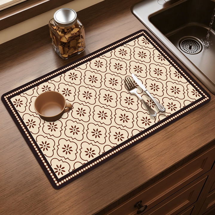Elegant Floral Print Kitchen Mat Kalsten