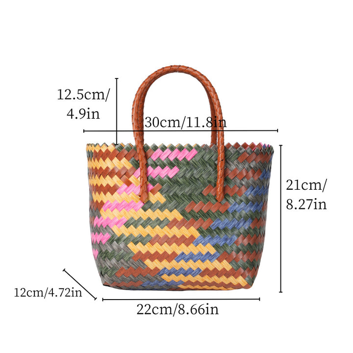 Handy basket bag with colorful design Kalsten