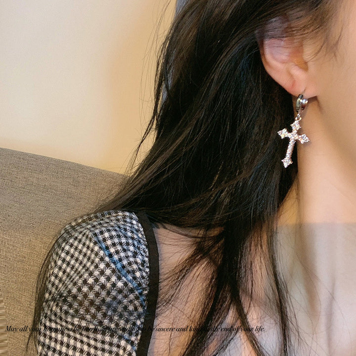 Elegant Cross Earrings with Sparkling Stones Kalsten