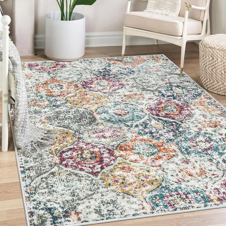 Geometric Floral Area Rug