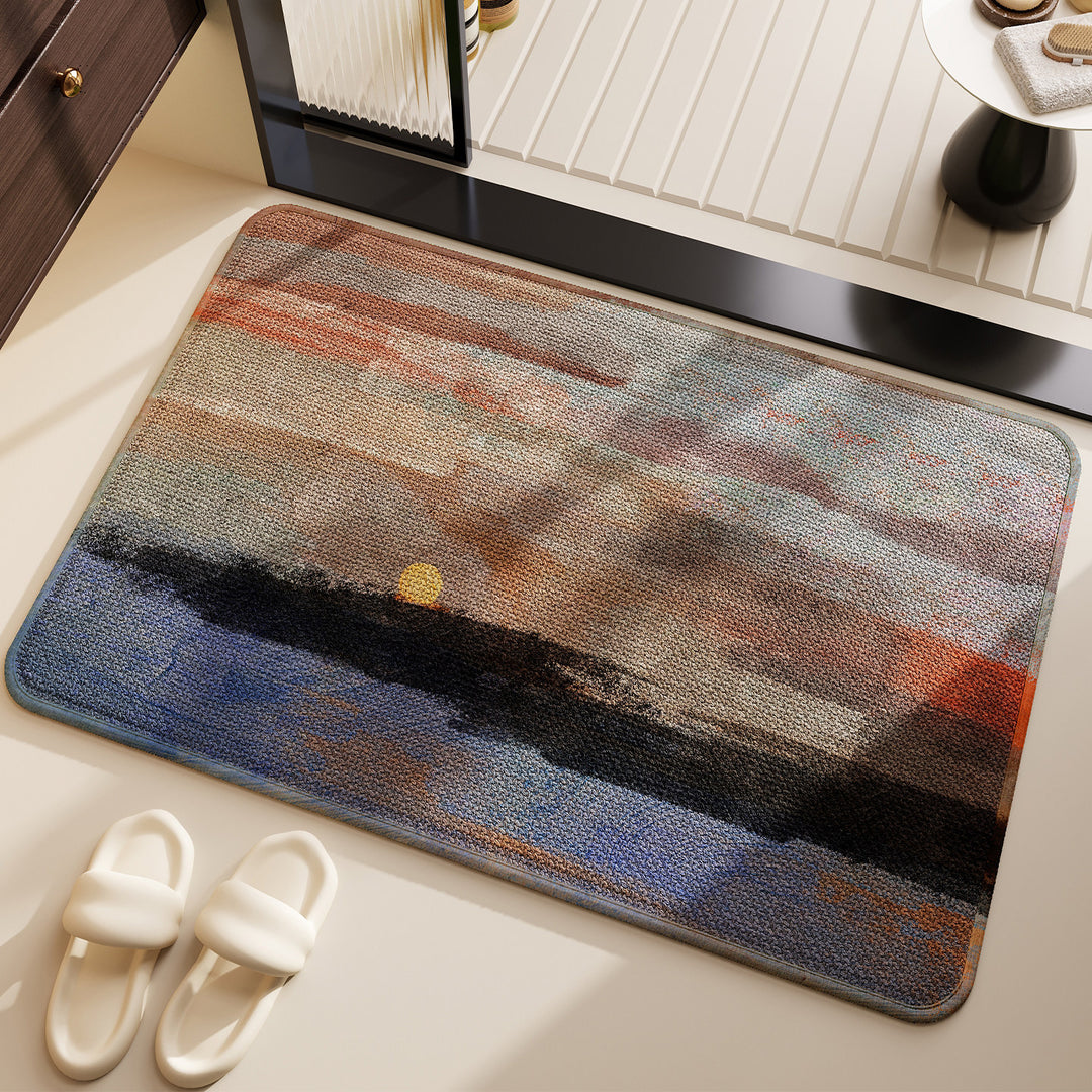 Mountain Landscape Bath Mat for Bathroom Decor