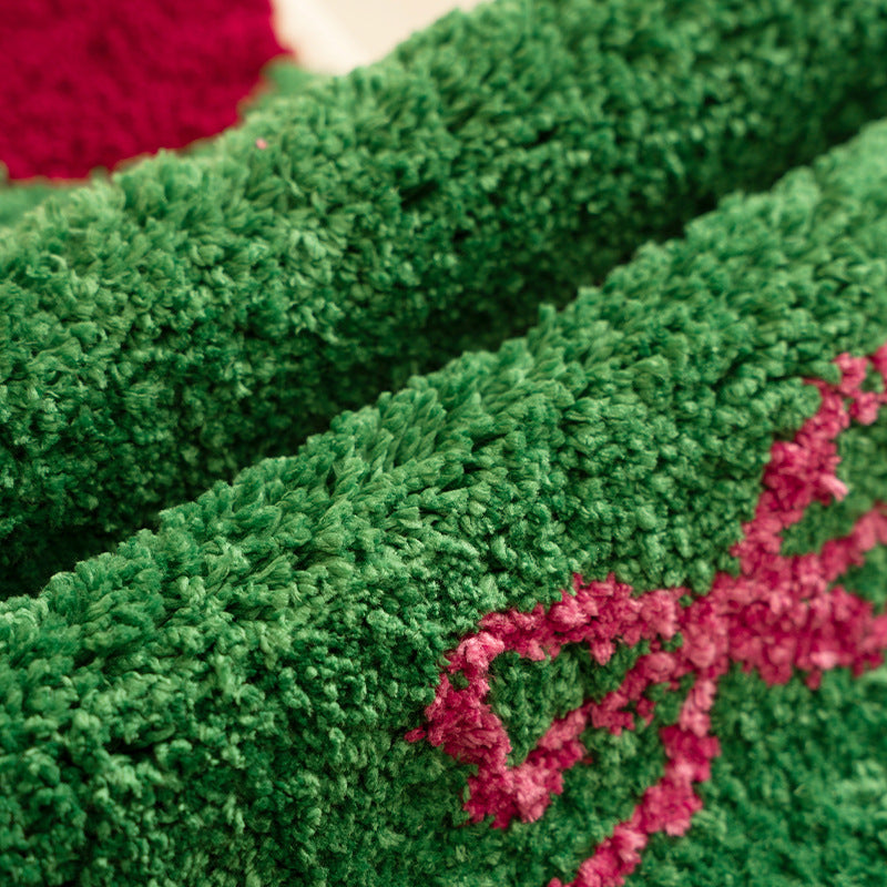 Soft high-pile Christmas carpet in Christmas tree shape