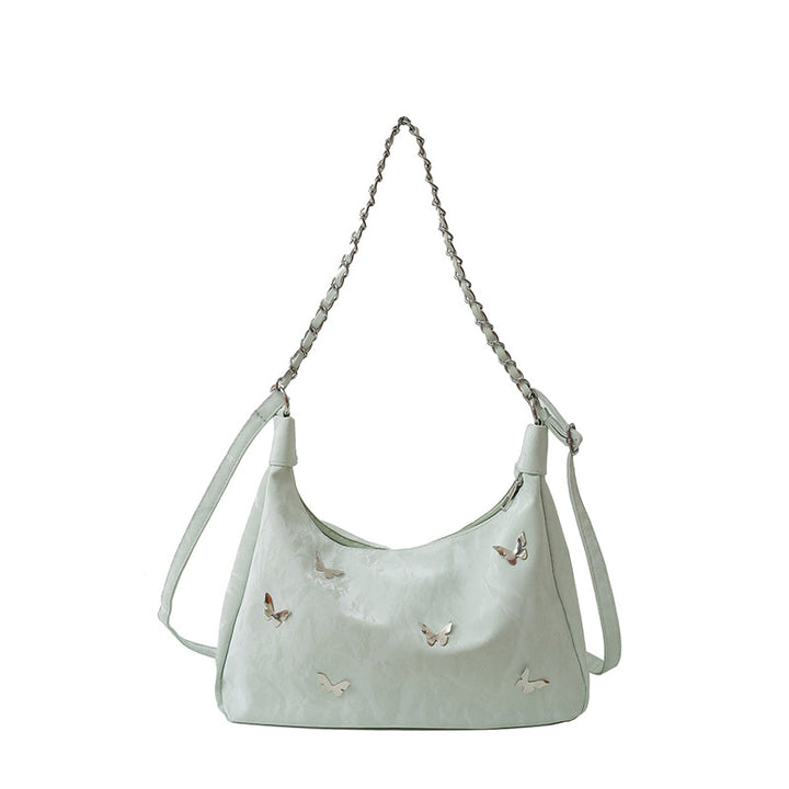 Butterfly-Embellished Shoulder Bag