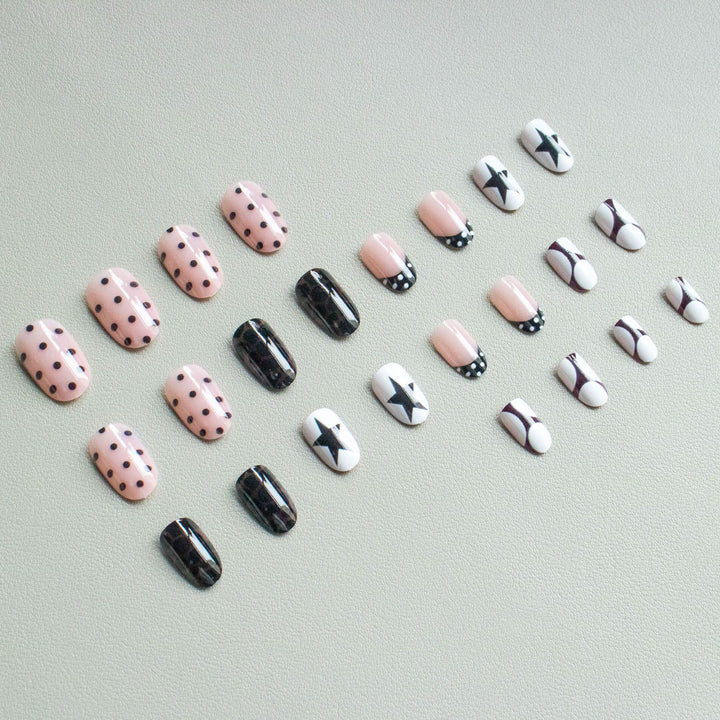 Artistic Nail Art Kit with Geometric Patterns