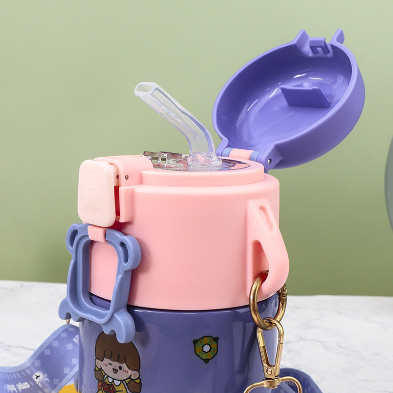 Women's Insulated Bottle with Cute Design and Practical Carry Strap Kalsten