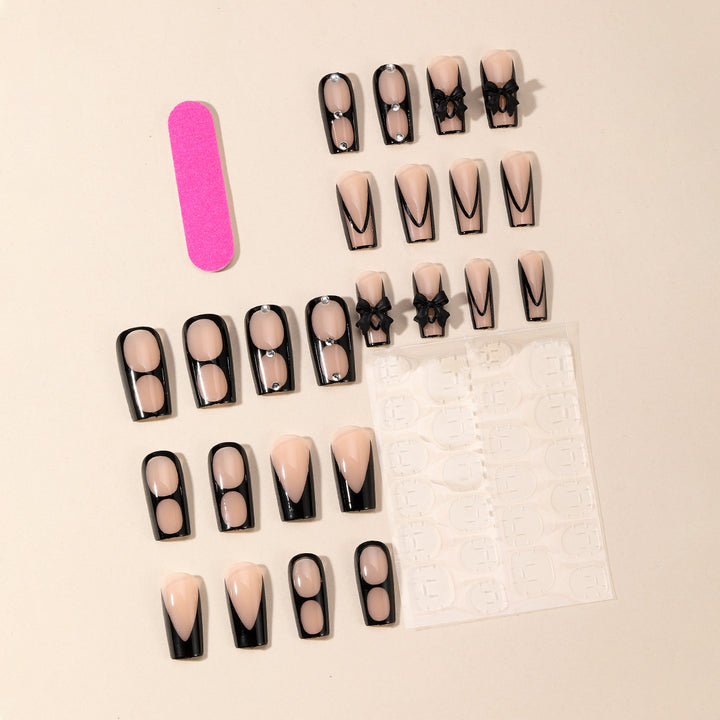 Elegant Stiletto Nail Art Extensions with Bow Accents Kalsten
