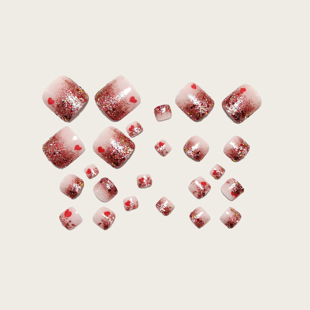 Nail art with sparkling hearts Kalsten