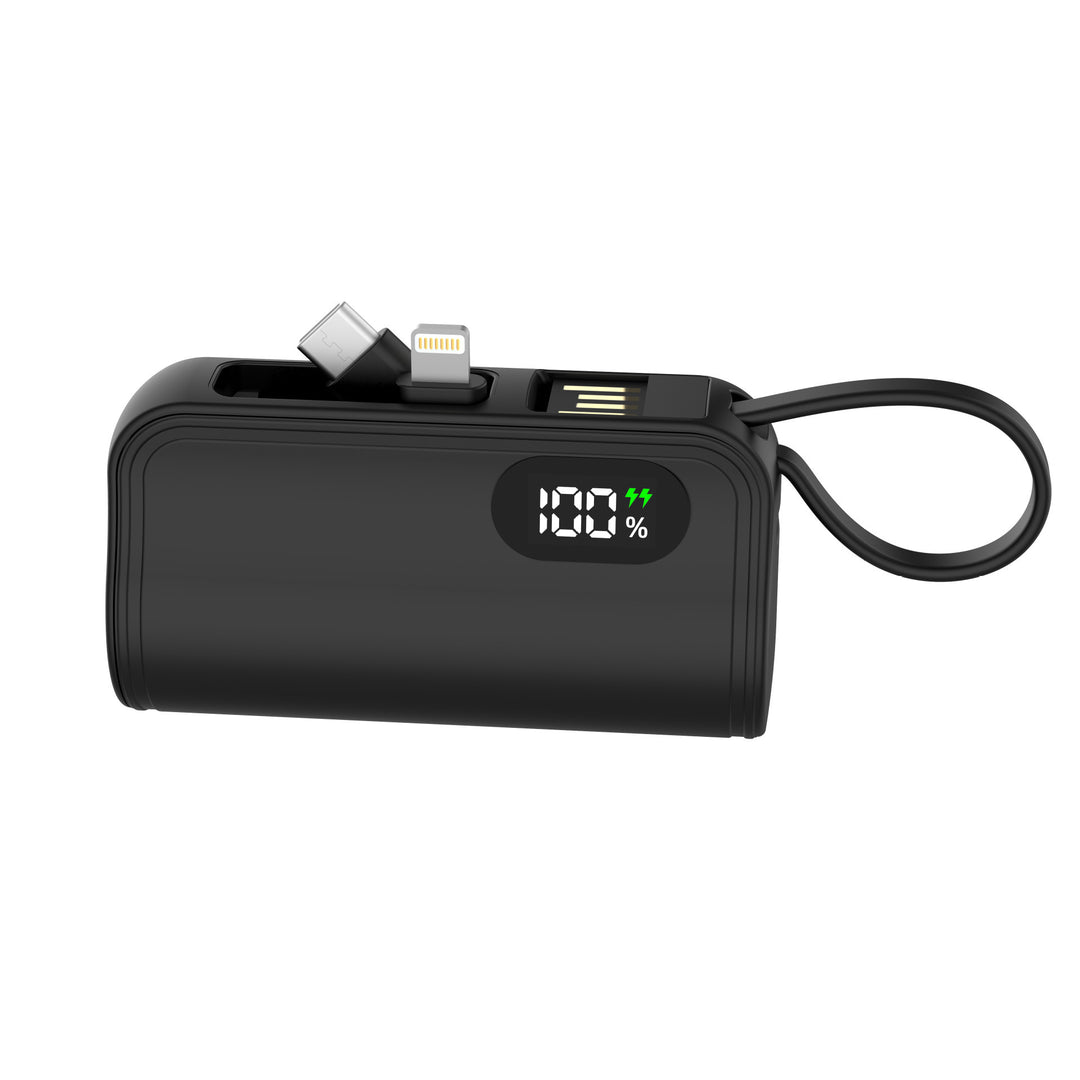 Portable power bank with integrated charging cable and digital capacity display Kalsten