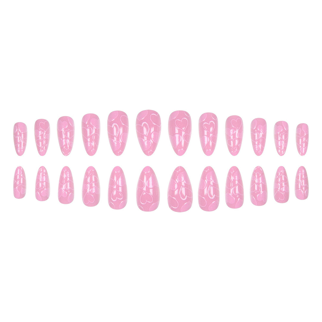 Artistic Heart-Design Stiletto Press-On Nails Kalsten