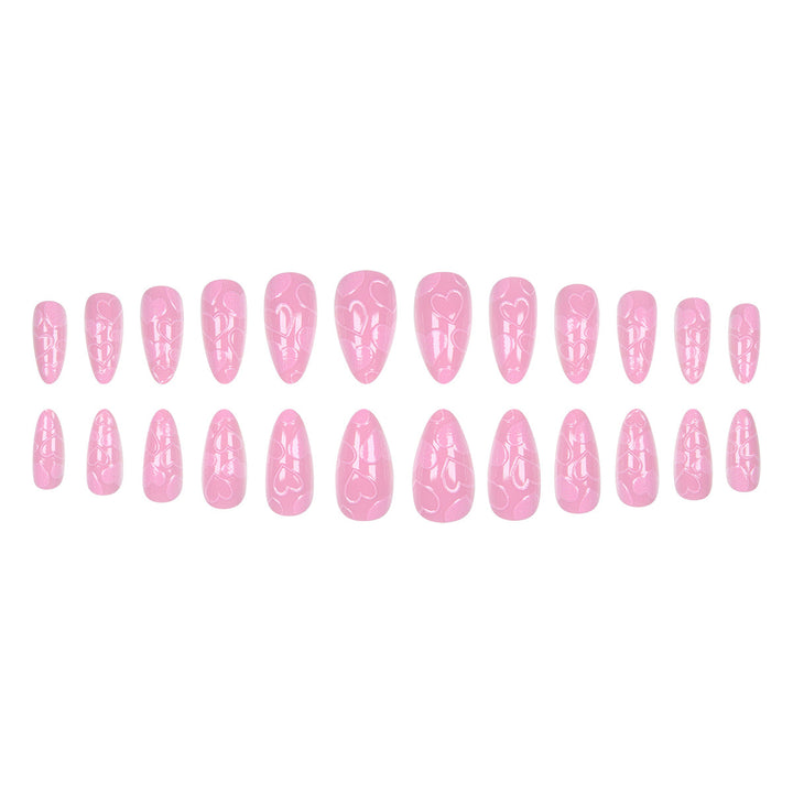 Artistic Heart-Design Stiletto Press-On Nails Kalsten