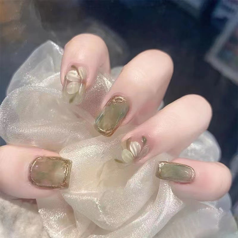 Artistic Floral Design Press-On Nails