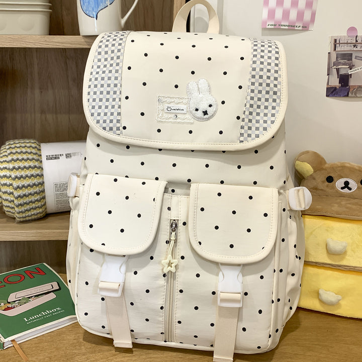 Cute Illustrated Polka Dot Backpack Kalsten