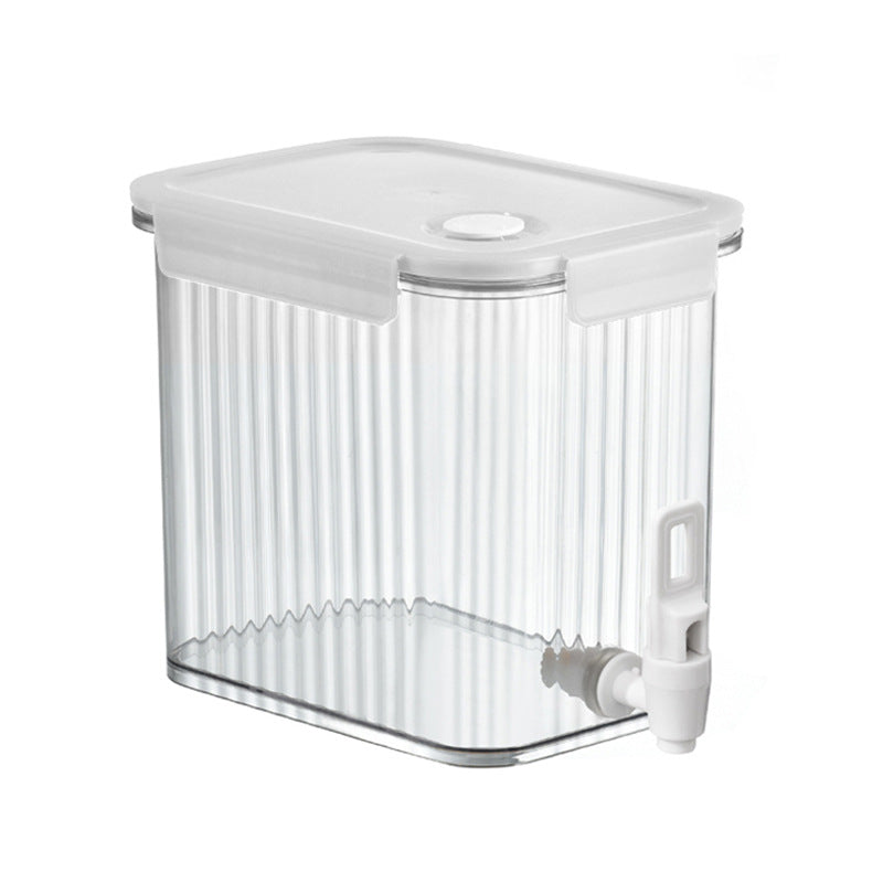 Transparent drink dispenser with spout and airtight snap lid