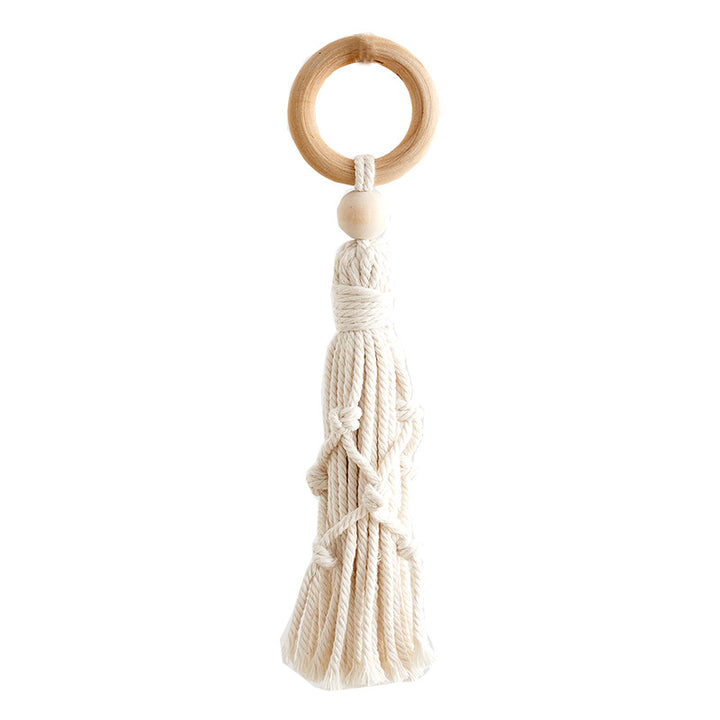 Decorative Macrame Wall Hanger with Wooden Ring Kalsten