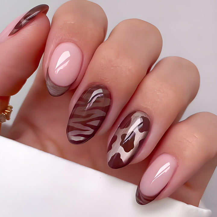 Artificial nail set with modern animal and pattern designs Kalsten