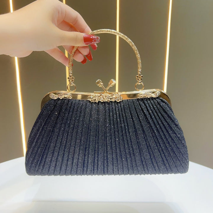 Pleated Glam Evening Handbag