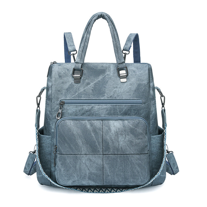 Versatile Multi-Compartment Faux Leather Backpack Kalsten