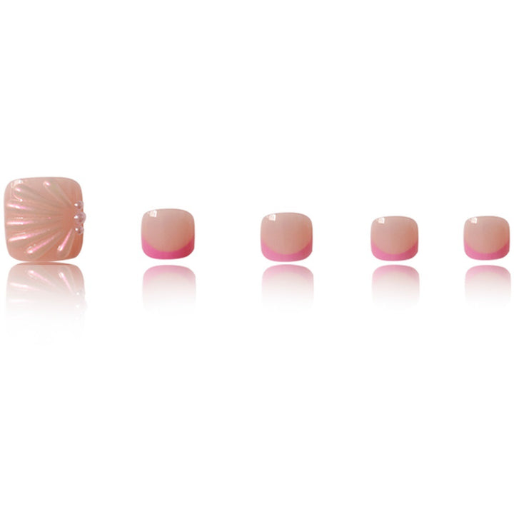 Artistic 3D Press-On Toe Nail Art with Pearl Accents Kalsten