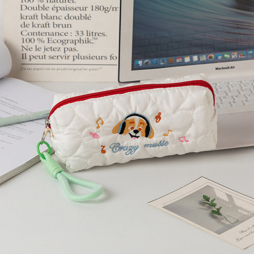 Quilted Cartoon Dog Pencil Case Kalsten