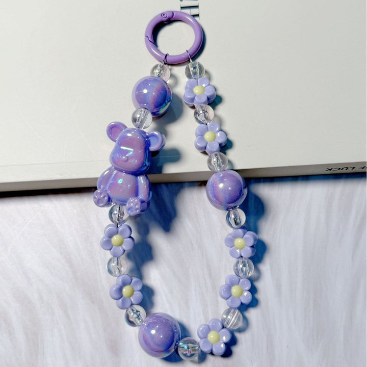 Playful Bear-Themed Beaded Keychain kalsten