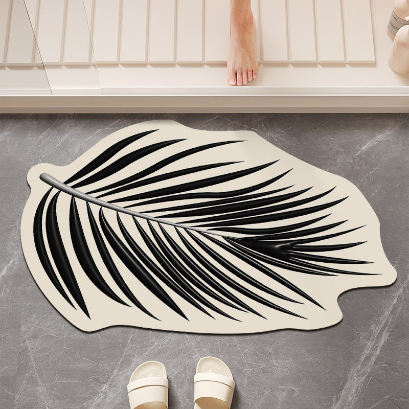 Floral Print Bathroom Mat