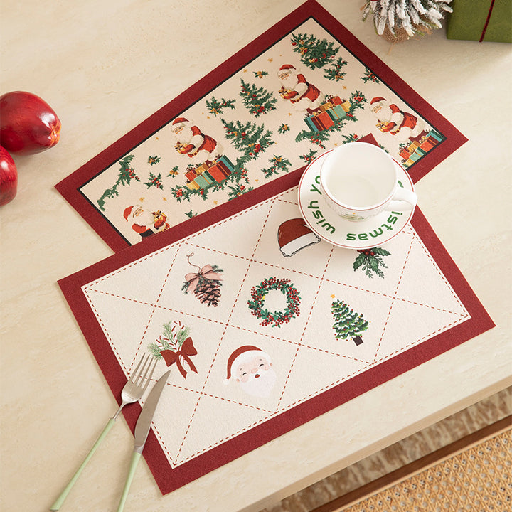 Woven table mat made of cotton blend with illustrative star and palm motif