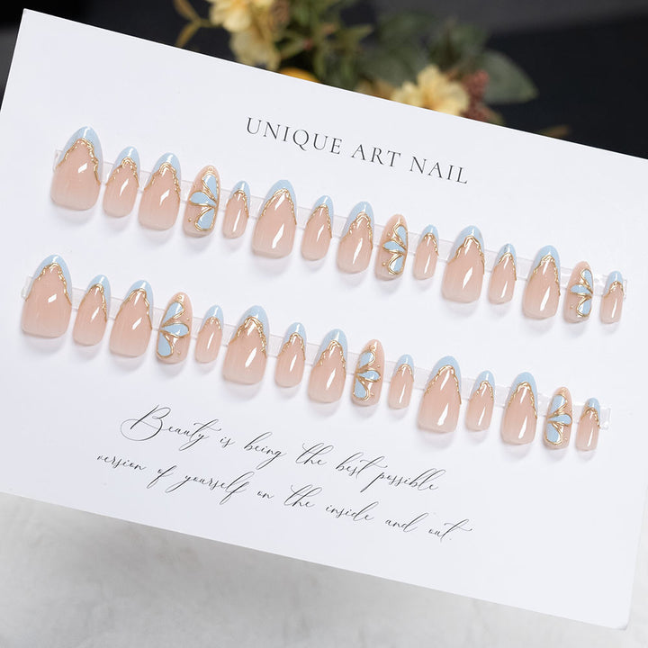 Elegant Floral-Accented Press-On Nails
