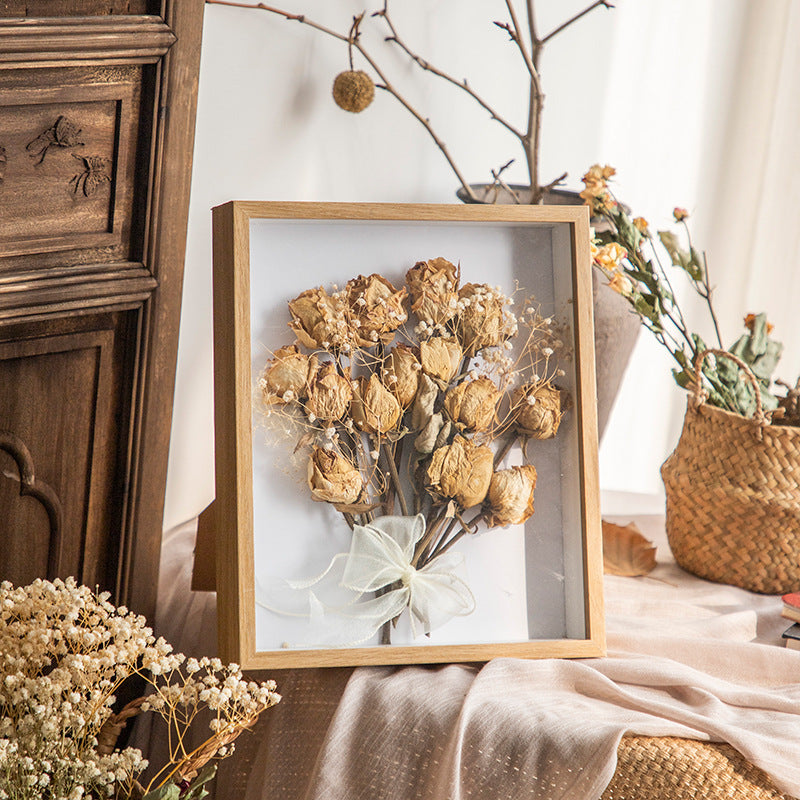 Preserved Floral Shadow Box Art Frame for Home