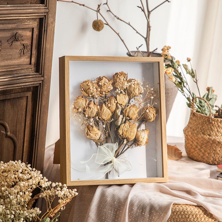 Preserved Floral Shadow Box Art Frame for Home