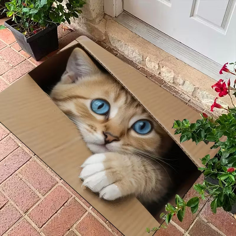 Decorative Cat-Themed Entrance Mat