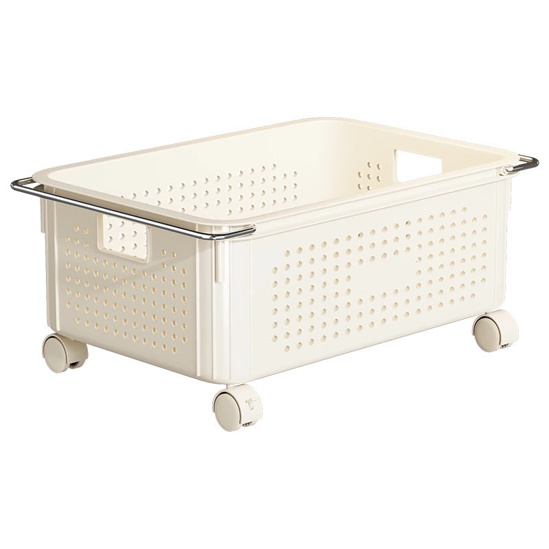 Rolling Ventilated Laundry Storage Cart with Handles