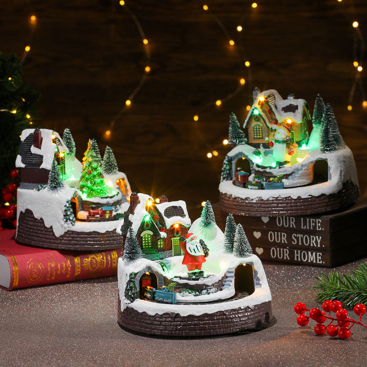 Illuminated Holiday Snow Globe Scene Kalsten