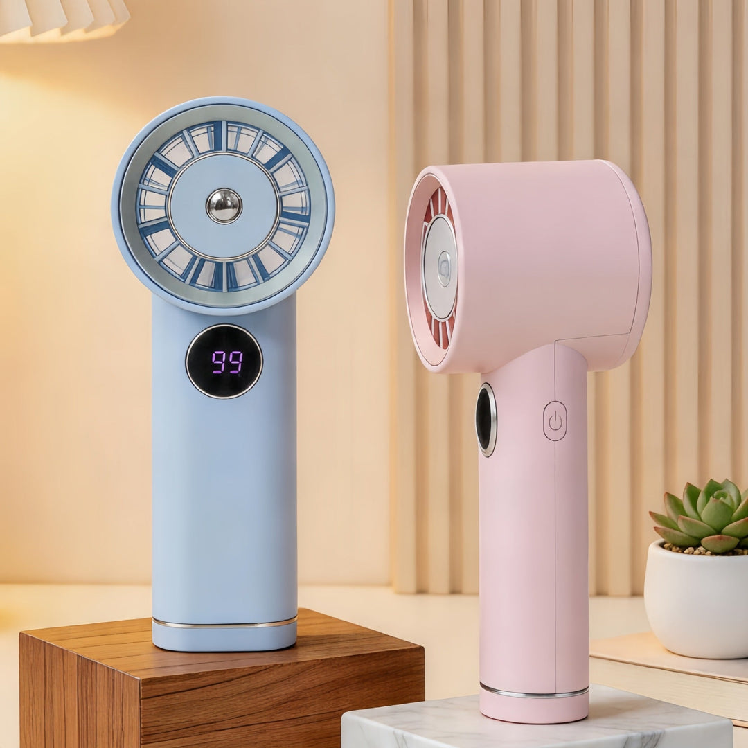 Women Portable Mini Fan with Digital Display Kalsten