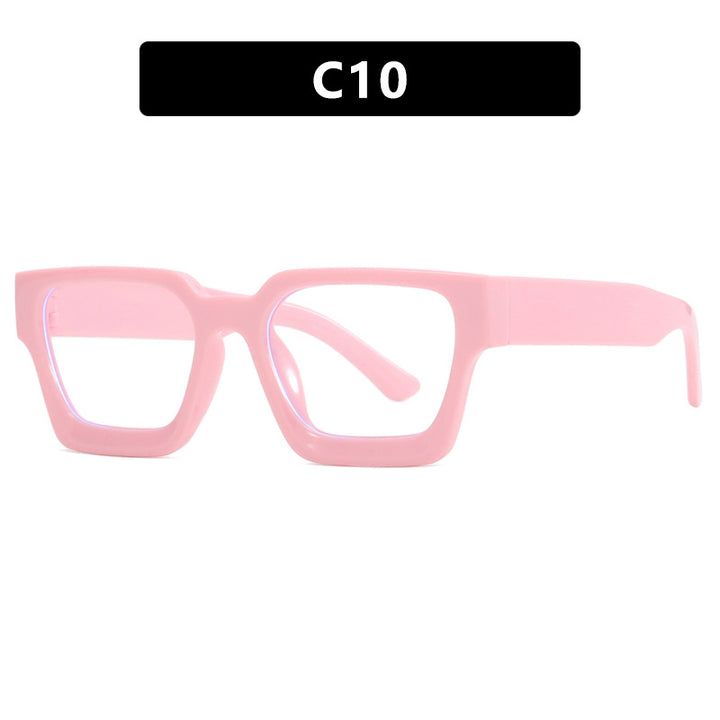 Women's fashionable square reading glasses with transparent frame construction Kalsten