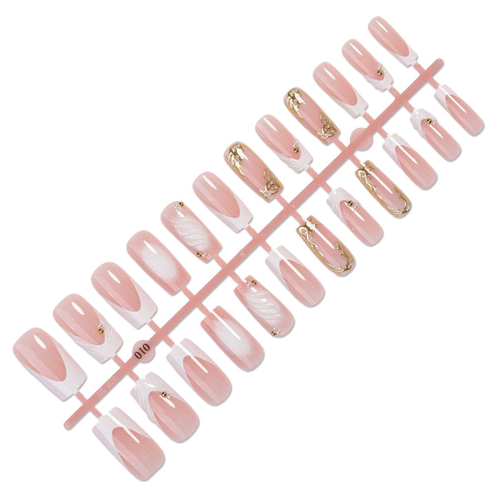 Nail art set with elegant 3D decorations and golden accents Kalsten