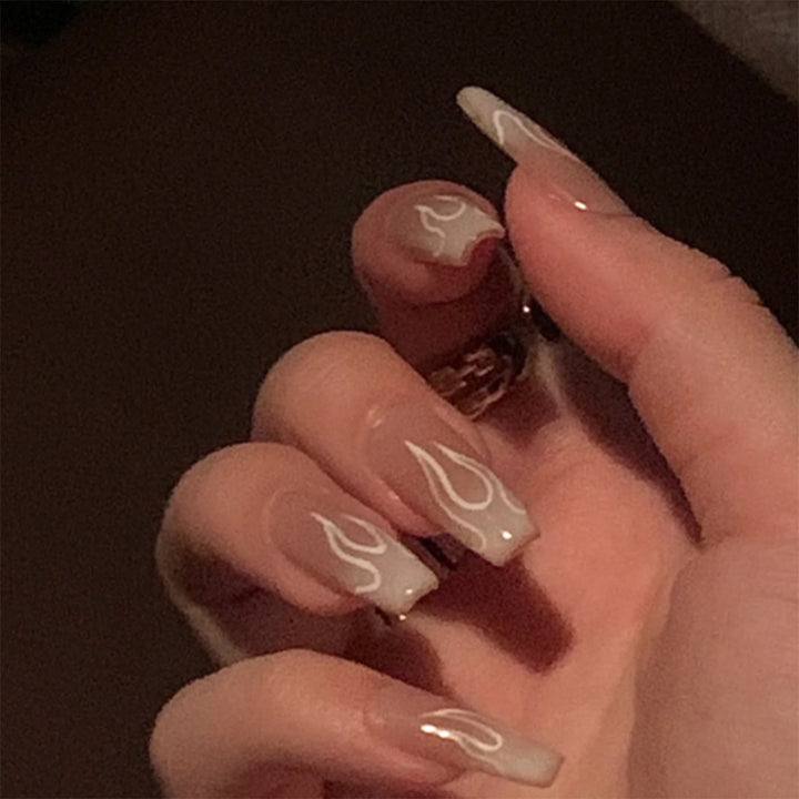 Artificial Nail Art with Fiery Accents Kalsten