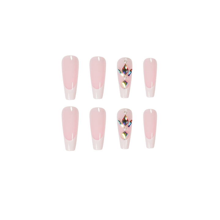 Premium Nail Extensions with Elegant Designs and Glitter Accents Kalsten