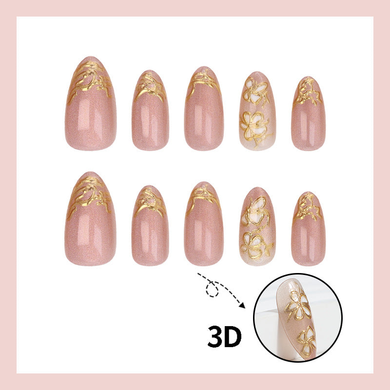 Artificial nail set with elegant flower details Kalsten