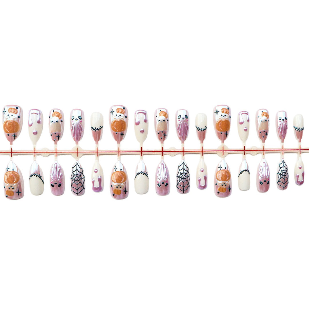 Whimsical Halloween-Themed Press-On Nail Art Set