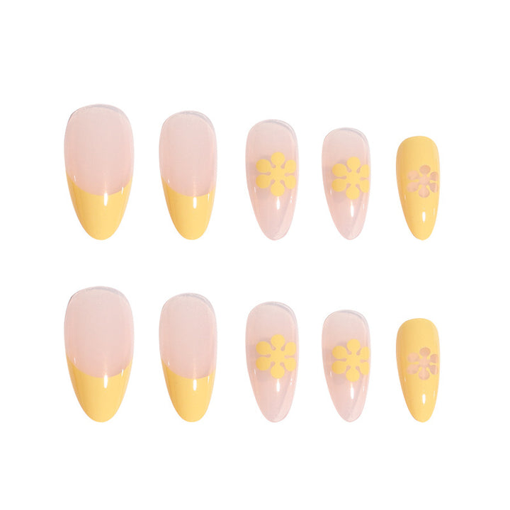 Floral-Designed Glossy Press-On Nails Kalsten