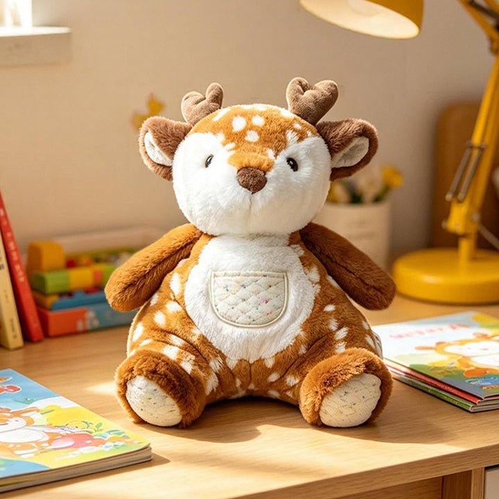 Plush Sit-Ready Puppy Nursery Companion with Quilted Front Pocket and Bean-Fill Base Kalsten