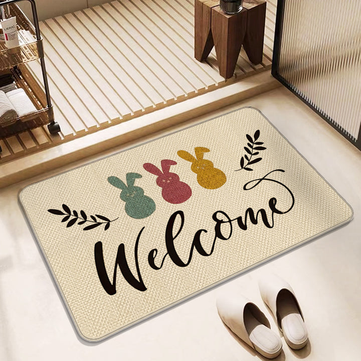 Colorful Paw Print Bath Mat